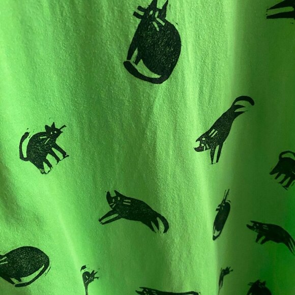 Vintage 90s cats graphic 100% cotton T shirt tee top - Picture 12 of 14